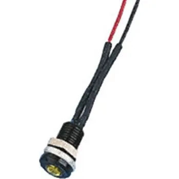 Indikátor pro montáž do panelu 6.4mm Zapuštěné barva Žlutá, typ žárovky: LED Olověné dráty, 1.9V dc Oxley