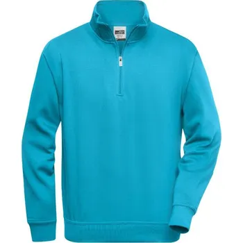 Pánská mikina DAIBER JN 831 / Pánská pracovní mikina s 1/2 zipem - turquoise 6XL