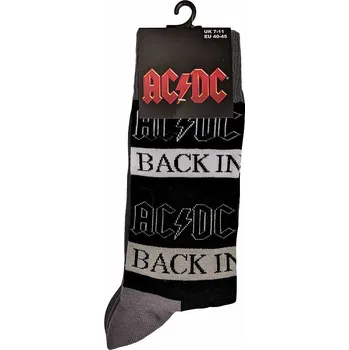 Pánské ponožky AC/DC ponožky, Back In Black, unisex - velikost 7 - 11 (41 - 45)