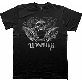 Pánská móda The Offspring tričko, Feathered Winged Skull Black, pánské M