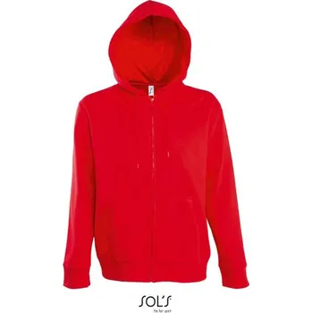 Pánská mikina SOL´S SEVEN / Pánská mikina s podšitou kapucí - red XXXL