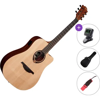 Elektroakustická kytara LAG T70DCE deluxe set Natural Satin Elektroakustická kytara Dreadnought
