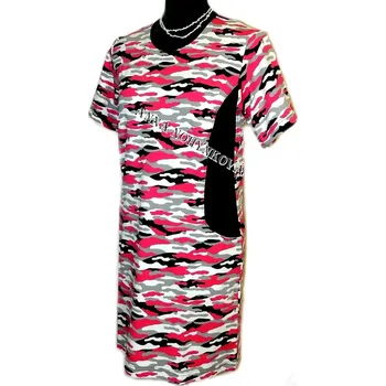 Dámská tunika Tunika/šaty NELA růžový maskáč (klín -barva černá)