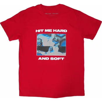 Pánská móda Billie Eilish tričko, Hit Me Hard And Soft Negative Red, pánské XXL