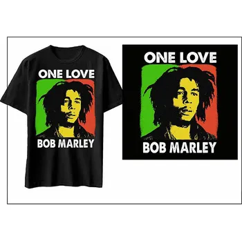 Pánská móda Bob Marley tričko, One Love Black, pánské XXL