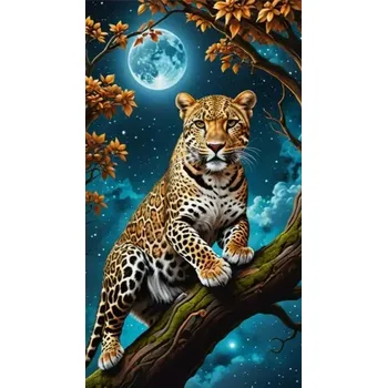 Diamantové malování Diamantové malování - Gepard na stromě (85 x 45)