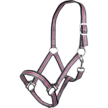 Ohlávka HKM Genf black/apple green/dark red PONY