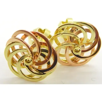 Náušnice Klenoty Budín Dámské zlaté náušnice s růžového a žlutého zlata na šroubek 585/1,36gr 231040331 (Klenoty Budín Dámské zlaté náušnice s růžového a žlutého zlata na šroubek 585/1,36gr 231040331)