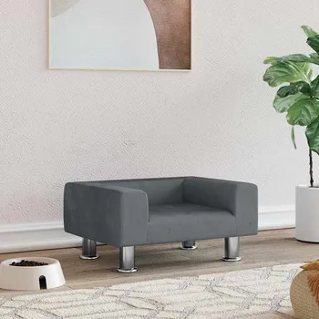 Pelíšek pro psa zahrada-XL Pelíšek pro psy tmavě šedý 50 x 40 x 26,5 cm samet 171927