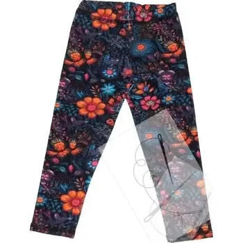 Dívčí legíny Legíny tisk vyšívané květy