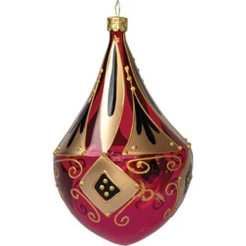 Vánoční ozdoba Koulier Vánoční ozdoba Secese - flakon s černozlatým dekorem růžová, 1 ks