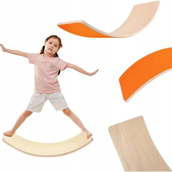Dřevěná hračka Balanční deska Lama Max – oranžová