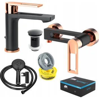 Vodovodní baterie Jednopáková nástěnná sprchová baterie Sotbe LOFT SVART GOLD černá/zlatá