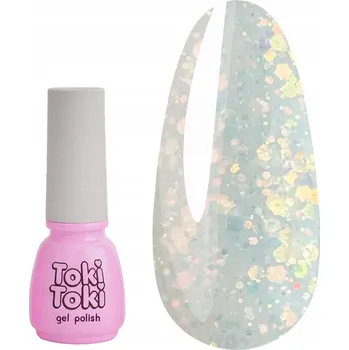 Lak na nehty Hybridní lak Toki-Toki Unicorn UN01 poloprůhledný se třpytkami 5 ml