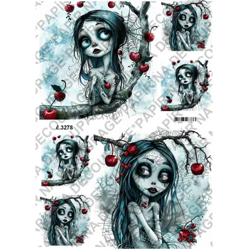 Umělecký papír Rýžový a soft papír na decoupage - Tim Burton - KB3278 Materiál: Rýžový papír, Rozměr: A4