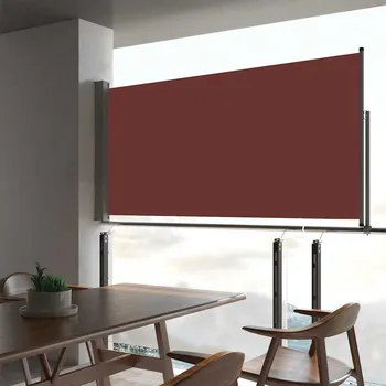 Stínicí technika zahrada-XL Zatahovací boční markýza / zástěna na terasu 80 x 300 cm hnědá 48361