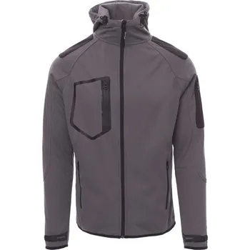Pánská mikina PAYPER EXTREME 000446-0102 / Pánská softshellová bunda s kapucí - steel grey/black 5XL