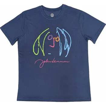 Pánská móda John Lennon tričko, Self Portrait Full Colour Denim Blue, pánské XXL