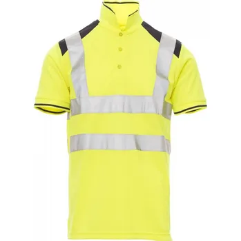 pracovní tričko PAYPER GUARD+ FLUO 001028-0028 / Pánská dvoubarevná reflexní polokošile - žlutá/navy blue 4XL
