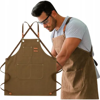 Kuchyňská zástěra Pracovní zástěra pro elektrikáře pánská univerzální hnědá