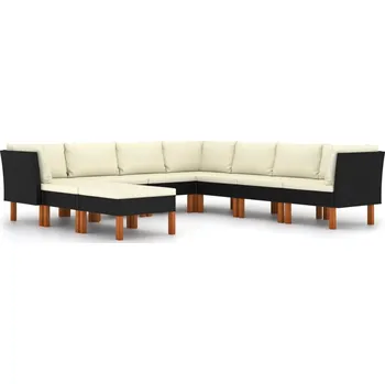 Zahradní nábytková souprava dřevo VidaXL černá 9 ks