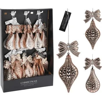 Vánoce Vánoční ozdoba Rampouch /Kapka 16 cm, měděná barva (mix /cena 1ks)