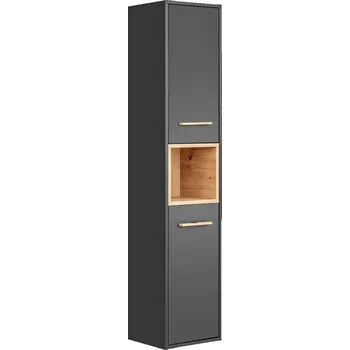 Šatní skříň Vysoká koupelnová skříňka 170 cm Šedá/Dub Artisan Moderní design