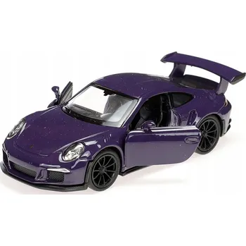 autíčko 2016 PORSCHE 911 GT3 RS MODEL METAL WELLY 1:34 FIALOVÝ
