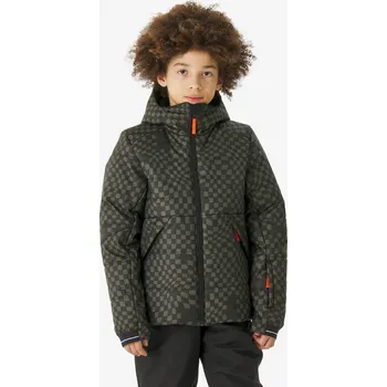 WEDZE Dětská lyžařská prošívaná bunda hřejivá 6–14 let 100 Warm 8 LET KAŠTANOVÁ|ZELENÁ