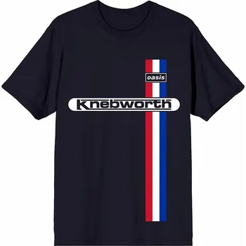 Pánská móda Oasis tričko, Knebworth Vertical Stripe Navy Blue, pánské XL