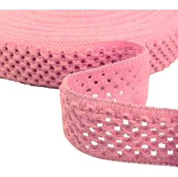 Textilní guma Pro Háčkování Guma pletená 5 cm růžová