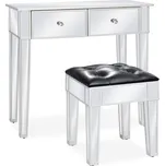 zahrada-XL Zrcadlový toaletní stolek se stoličkou MDF a sklo 246661