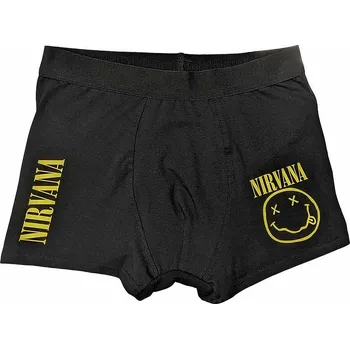 Boxerky Nirvana boxerky CO+EA, Yellow Smile Black, pánské S