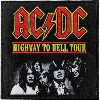 Nášivka AC/DC tkaná nášivka PES 100 x 100 mm, Highway To Hell Tour