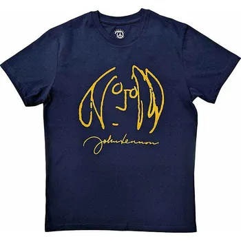 Pánská móda John Lennon tričko, Self Portrait Navy Blue, pánské L