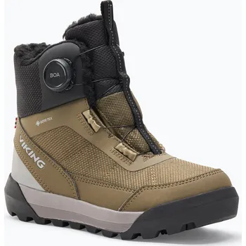Dívčí sněhule Dětské sněhule Viking Footwear Expower Warm GTX BOA khaki barvy