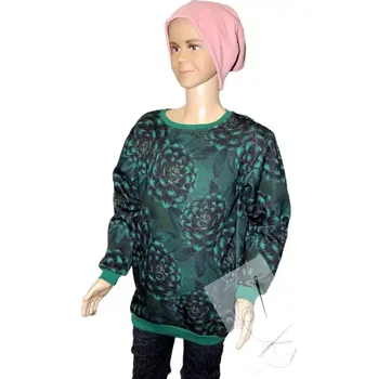 Dívčí mikina Dívčí delší mikina klasik květy