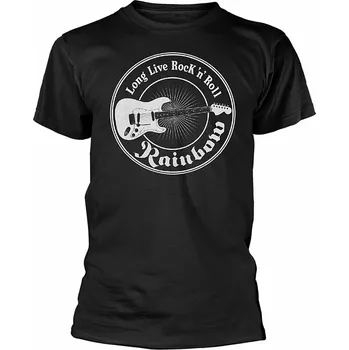 Pánská móda Rainbow tričko, Long Live Guitar Black, pánské M
