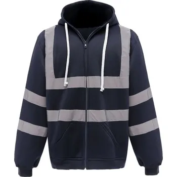 Pánská mikina YOKO HI-VIS HVK07 / Reflexní mikina s kapucí - navy XXXL