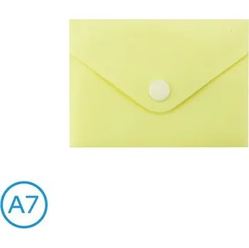 Obal spisový s klopou a drukem A7 pastel LUMA, žlutý [A]