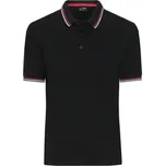 DAIBER JN 1306 / Pánská těžká polokošile s kontrastními proužky - black/white/red M