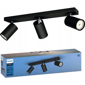 Bodové svítidlo Stropní bodové svítidlo / reflektor Philips Kosipo černé 3 x GU10