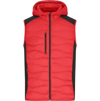 Pánská vesta DAIBER JN 1328 / Pánská strečová fleecová vesta - red/black XL