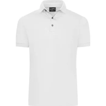 Pánská košile DAIBER JN 1302 / Pánská slim fit žerzejová polokošile - white XL