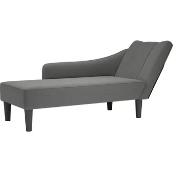 Zahradní lehátko zahrada-XL Lenoška s pravou područkou tmavě šedá textil 4009801