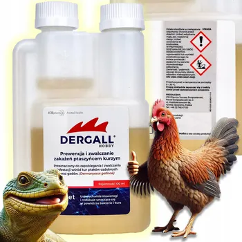 SILNÝ PROSTŘEDEK NA ČMELÍKY, ROZTOČE A PARAZITY, PODPORA PRO SLEPICE A PLAZY DERGALL