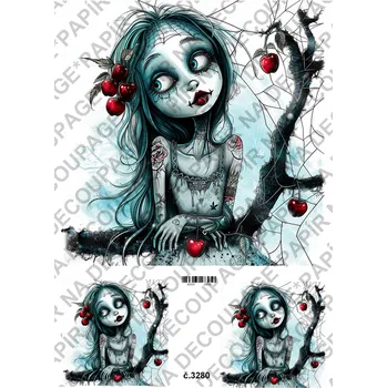 Umělecký papír Rýžový a soft papír na decoupage - Tim Burton - KB3280 Materiál: Soft, Rozměr: A4