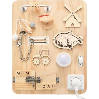 Activity board MONTESSORI DESKA ALINUOYQ DŘEVĚNÁ VZDĚLÁVACÍ HRAČKA PRO DĚTI