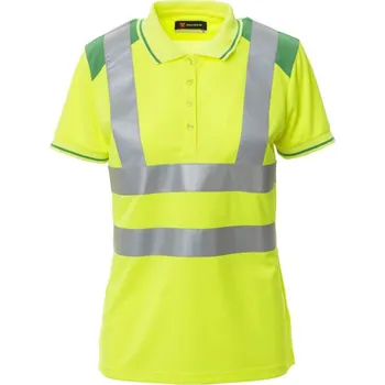 Dámská móda PAYPER GUARD+ LADY FLUO 001484-0028 / Dvoubarevná reflexní dámská polokošile - žlutá/jelly green XL