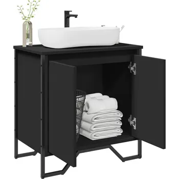 Koupelnový nábytek zahrada-XL Koupelnová skříňka pod umyvadlo černá 60x35x60 cm kompozit 848654